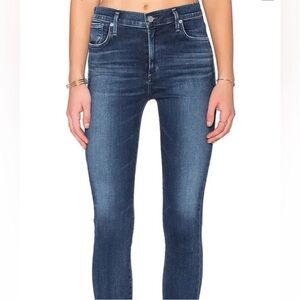 AGOLDE "SOPHIE HIGH-RISE CROP SKINNY" Jeans w/Raw Hem In "CLAREMONT" SZ 26